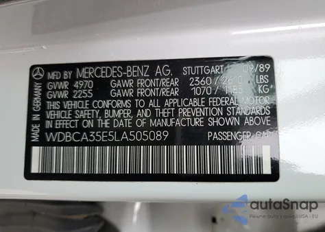 1990 Mercedes-Benz 420 Sel из США, поврежденный, VIN WDBCA35E5LA505089